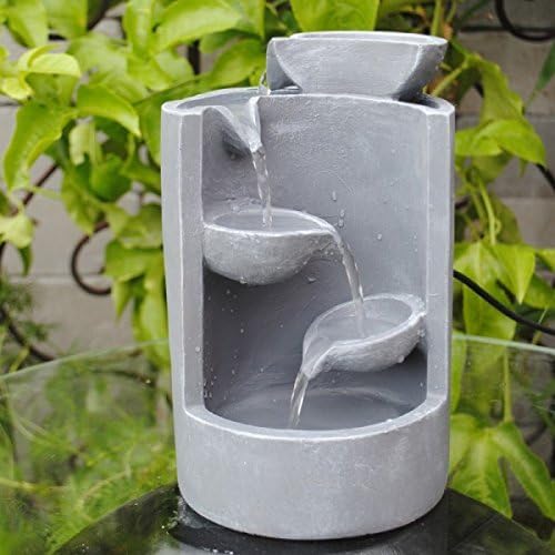 Grey Mini Tabletop Fountain for Home Decor