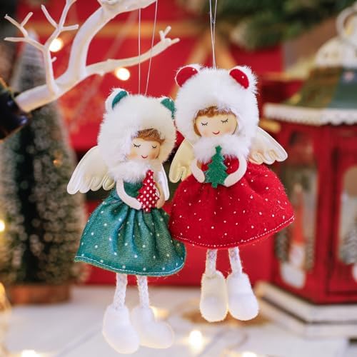 Cute Christmas Angel Ornaments 2Pcs Hanging Decorations