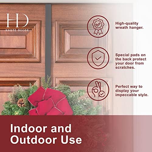 Haute Decor 2-Pack Adjustable Wreath Hanger Hook - Matte Black