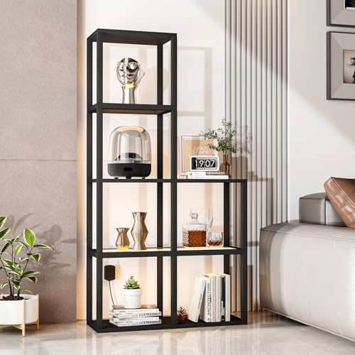 Modern 5-Tier LED Light Corner Display Shelf