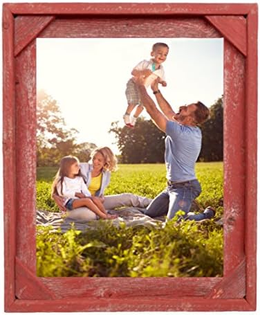 BarnwoodUSA Farmhouse Corner Frame 10x10 Rustic Red