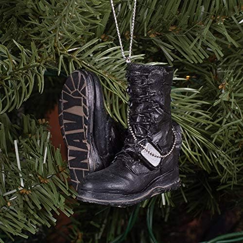 Navy Boot Military Ornament 3x3 Resin Christmas Decor