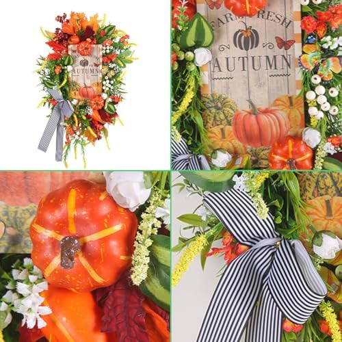 Thanksgiving Wooden Door Wreath Decor Hanger