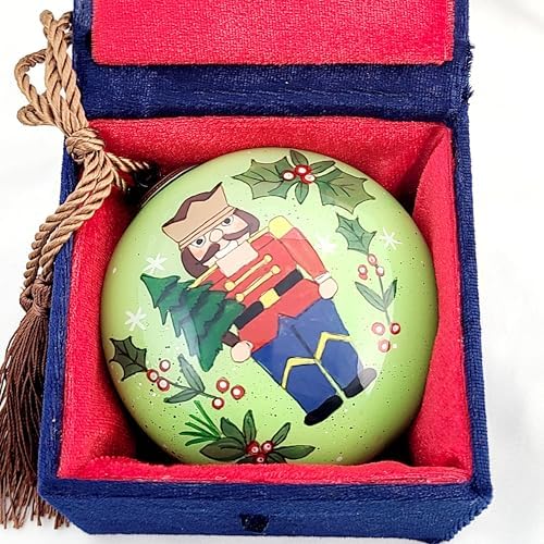 Inside-Painted Glass Nutcracker Soldier Ornament