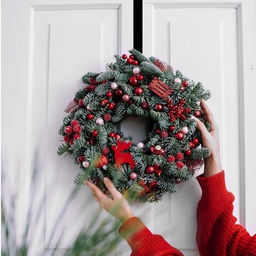 12 Inch Wreath Hangers Black Door Hooks 2 Pack