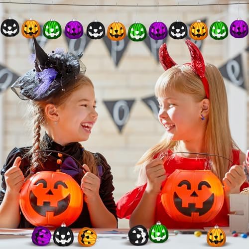 Zhanmai Halloween Pumpkin Hanging Ornaments 12 Pcs Set