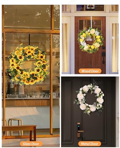 MOFUBAO 14 Inch Steel Wreath Hanger Hook Black