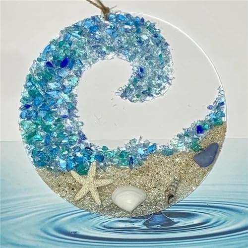 Sea Glass Suncatcher Ocean Wave Decor Hanging Ornament