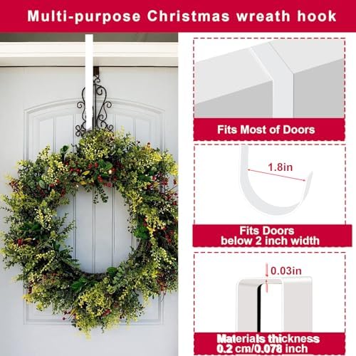 4 Pack Solid Wreath Hangers for Front Door