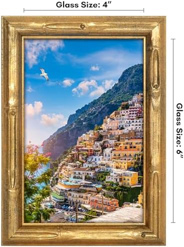 Americanflat 4x6 Bamboo Frame with Gold Finish