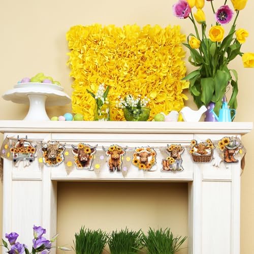 Wenqik 36 Pcs Yellow Highland Cow Hanging Ornament