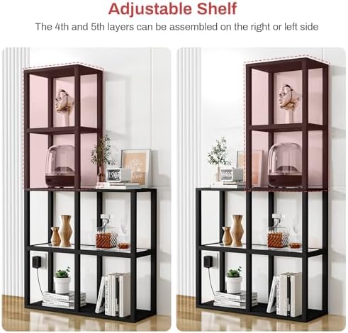 Modern 5-Tier LED Light Corner Display Shelf