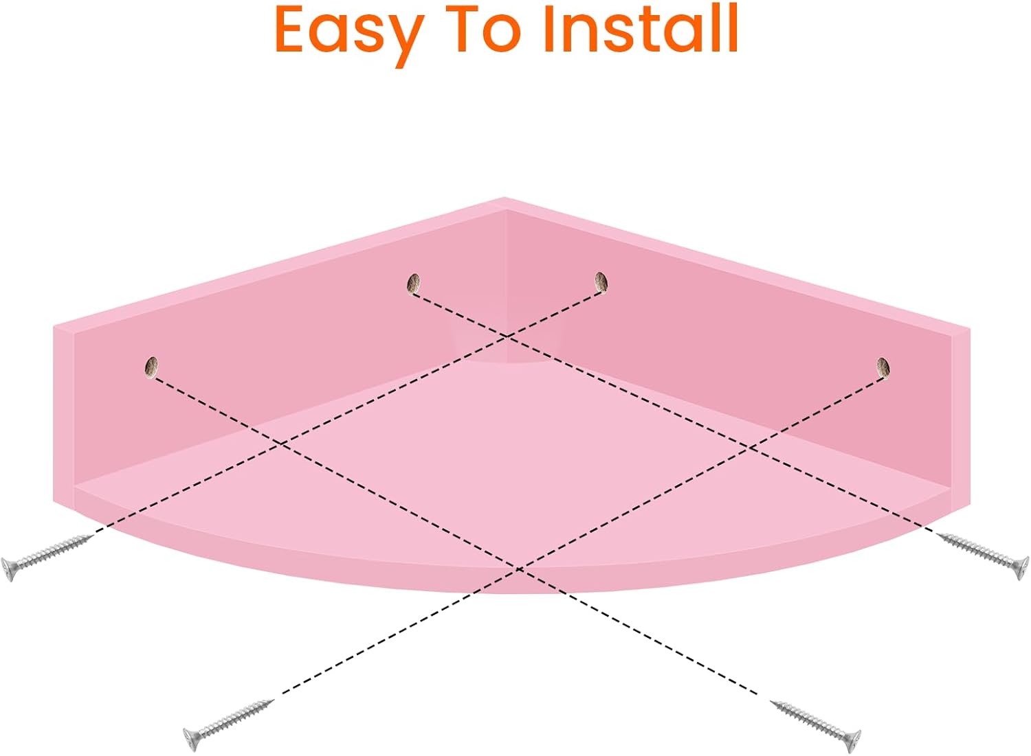 Homode Pink Corner Floating Shelves Set of 3
