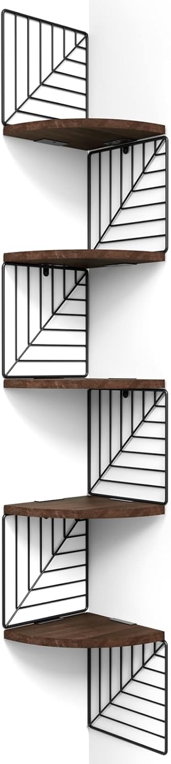 Love-KANKEI 5 Tier Corner Shelf Wall Mount