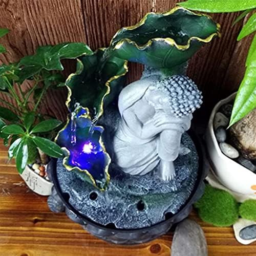 Tabletop Fountain with Sitting Buddha Statue for Home and Office