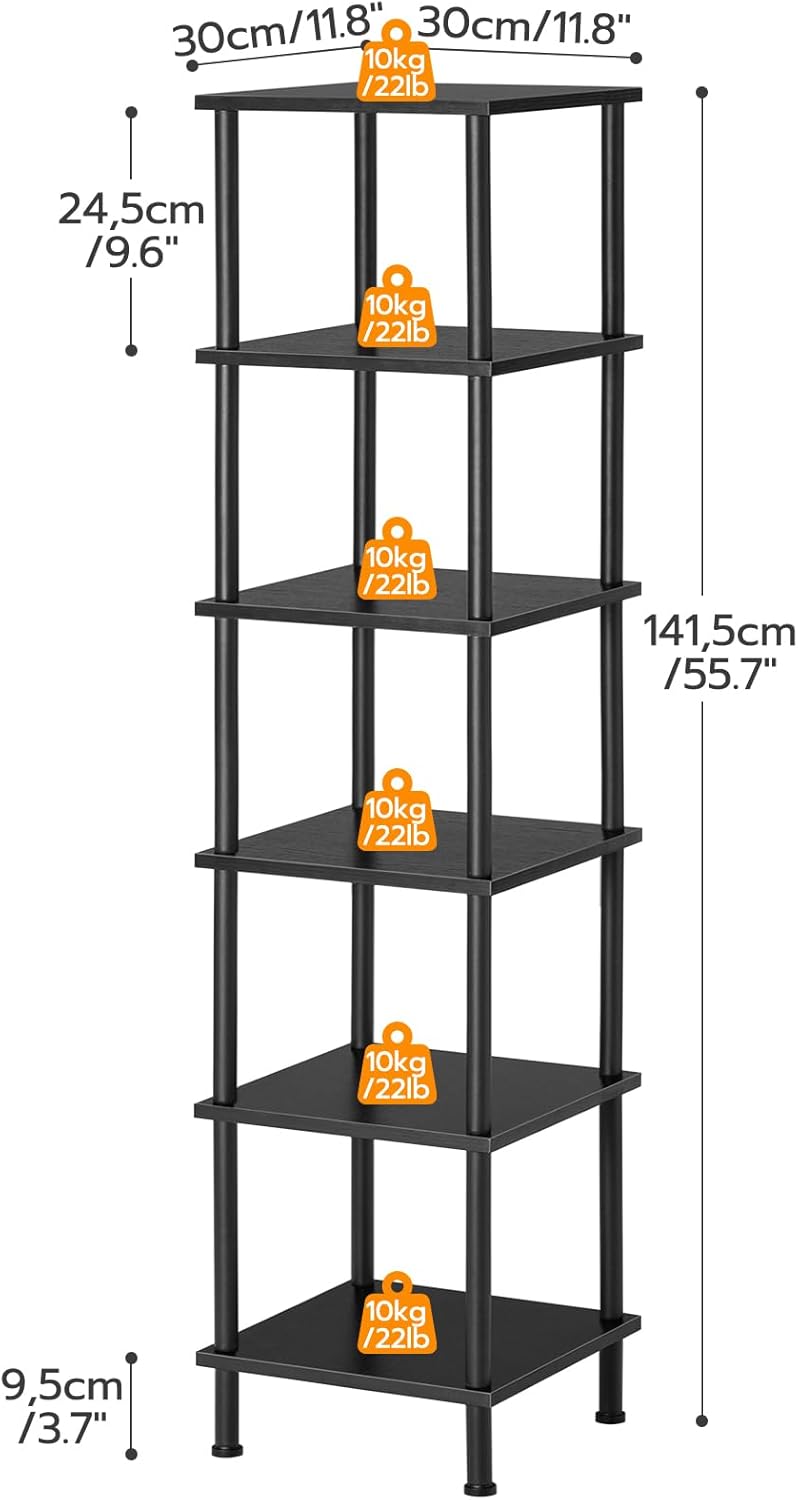 HOOBRO 6-Tier Corner Shelf Black BK55CJ01