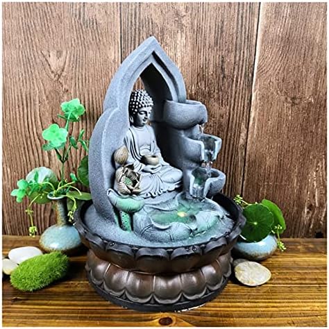 Buddha Tabletop Zen Fountain 3-Tiered Indoor Waterfall Decor