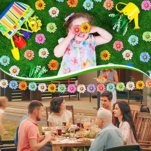 Maitys 36 Pcs Wooden Daisy Hanging Decorations