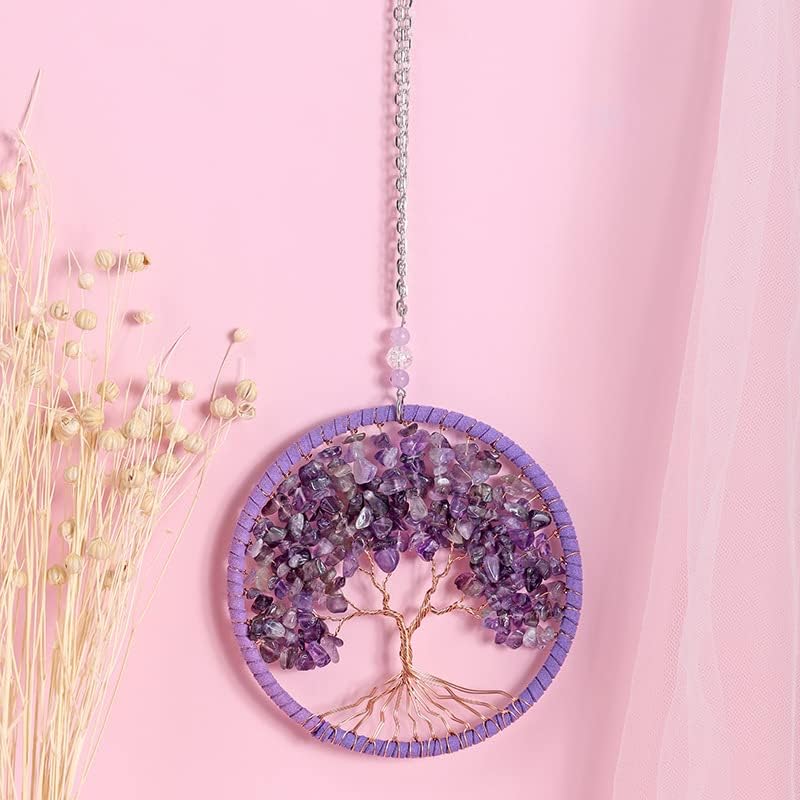 Tree of Life Hanging Ornament with Chakra Stones