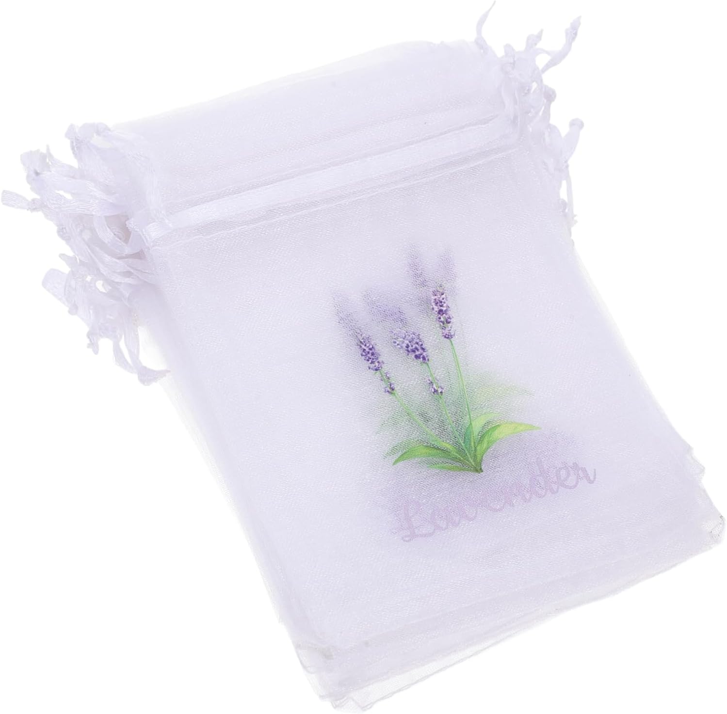 Amosfun 20pcs Organza Lavender Sachets Bags Drawstring Closure Spacious Storage