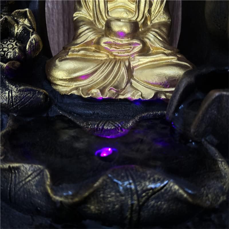 Handcrafted Resin Gold Buddha Tabletop Fountain