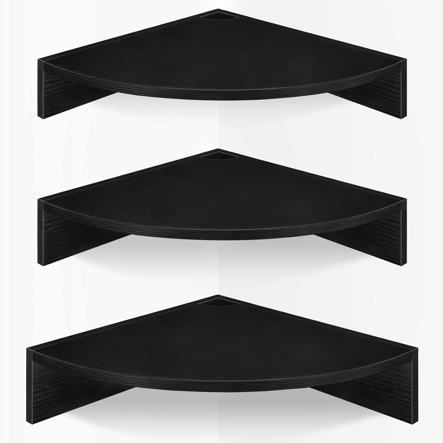 Homode 3 Tier Corner Floating Shelves Black