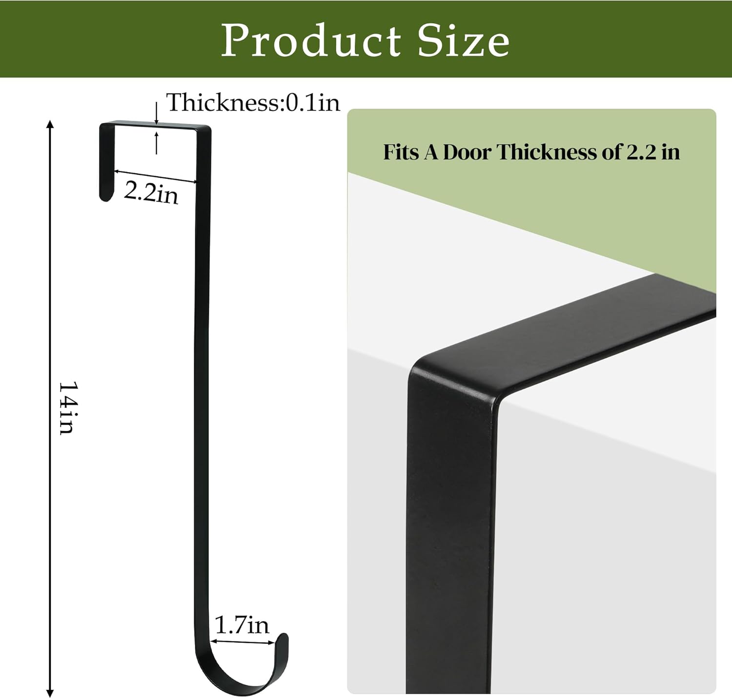 Nirohee Black Wreath Hanger for Front Door