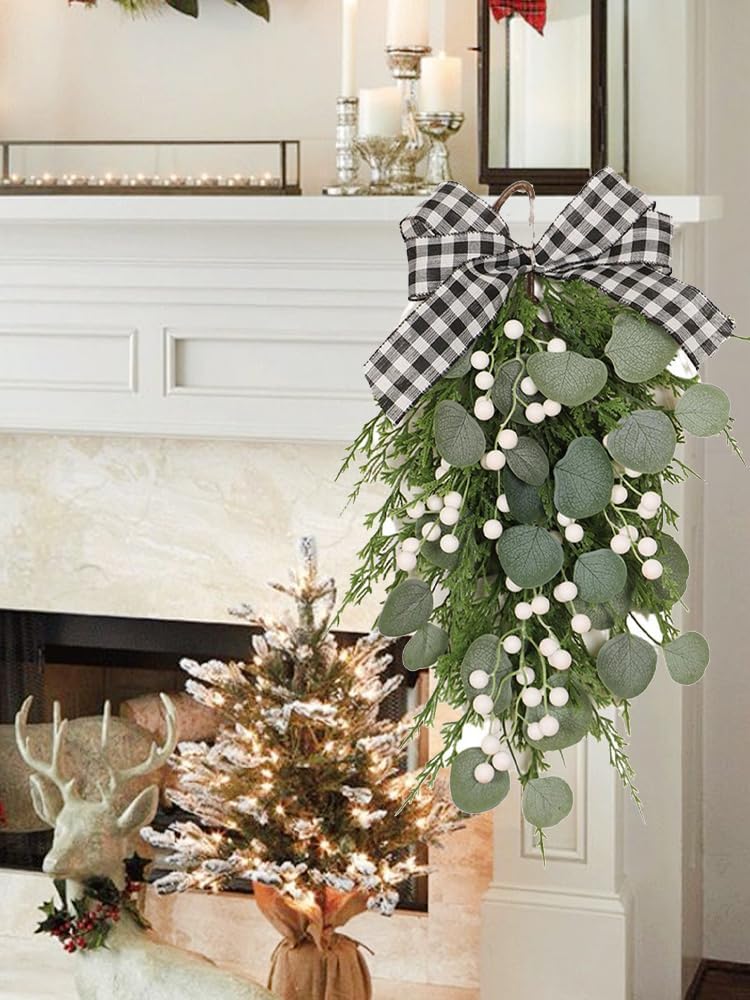 Firlar Eucalyptus Swag with Bow Wall Hanging Wreath