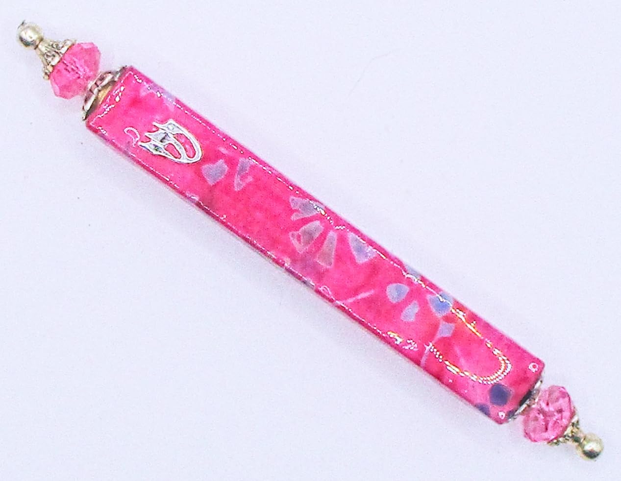 Pink Batik Mezuzah for Home Dcor