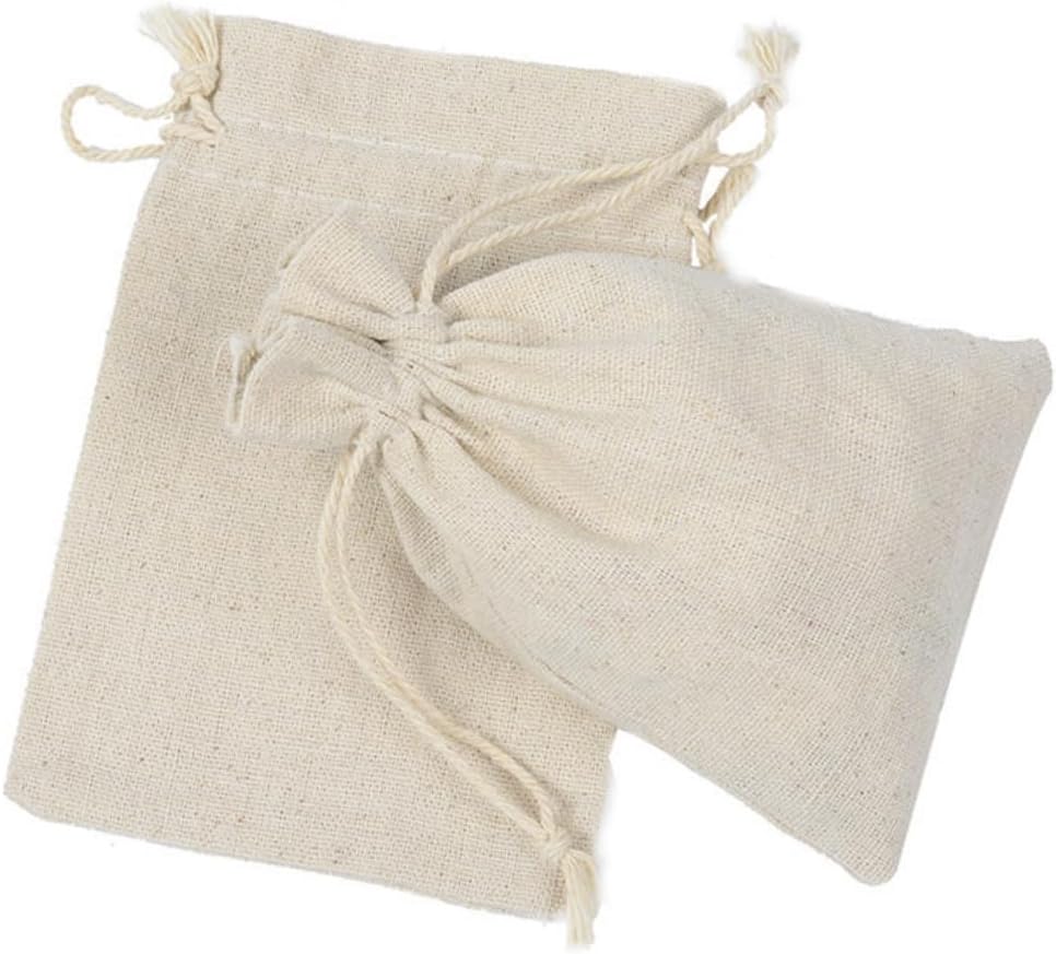 SOIMISS 4 Pack Cotton Tea Storage Bags Travel Toiletry Sachets