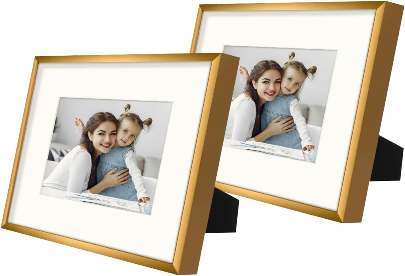 Golden State Art 8x10 Aluminum Frame with Real Glass and Ivory Mat