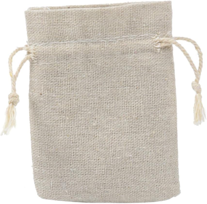 4Pack Cotton Drawstring Sachet Bags for Tea Storage and Lavender Fragrance