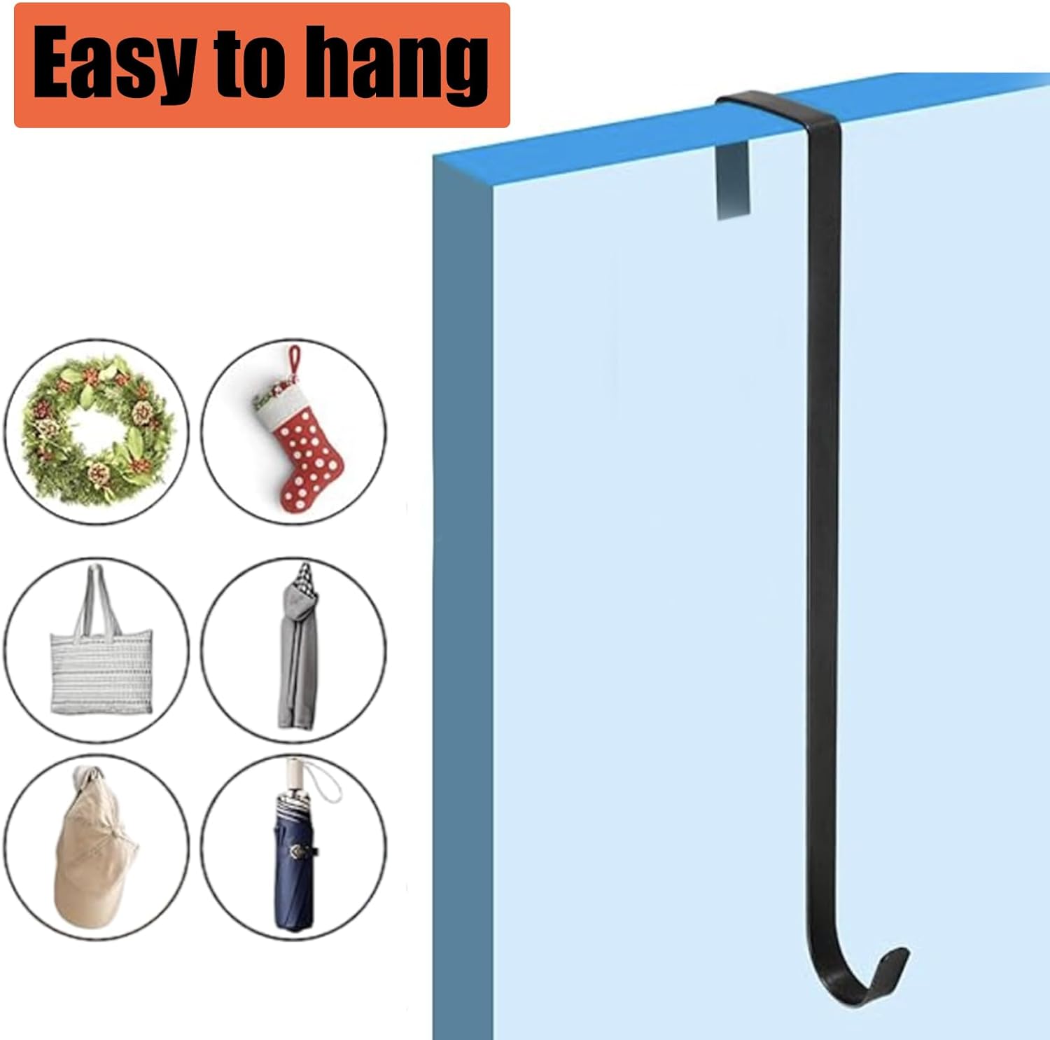 2 Pack Wreath Hanger Hooks Metal Hooks for Door