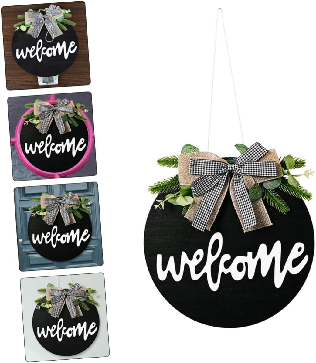 PRETYZOOM Elegant Door Wreath Hanger Welcome Board Decor