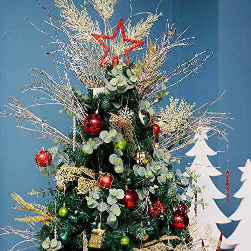 ROSELEAF 30ct Shatterproof Christmas Tree Ornaments Set - Red Green Gold Plastic Hanging Balls