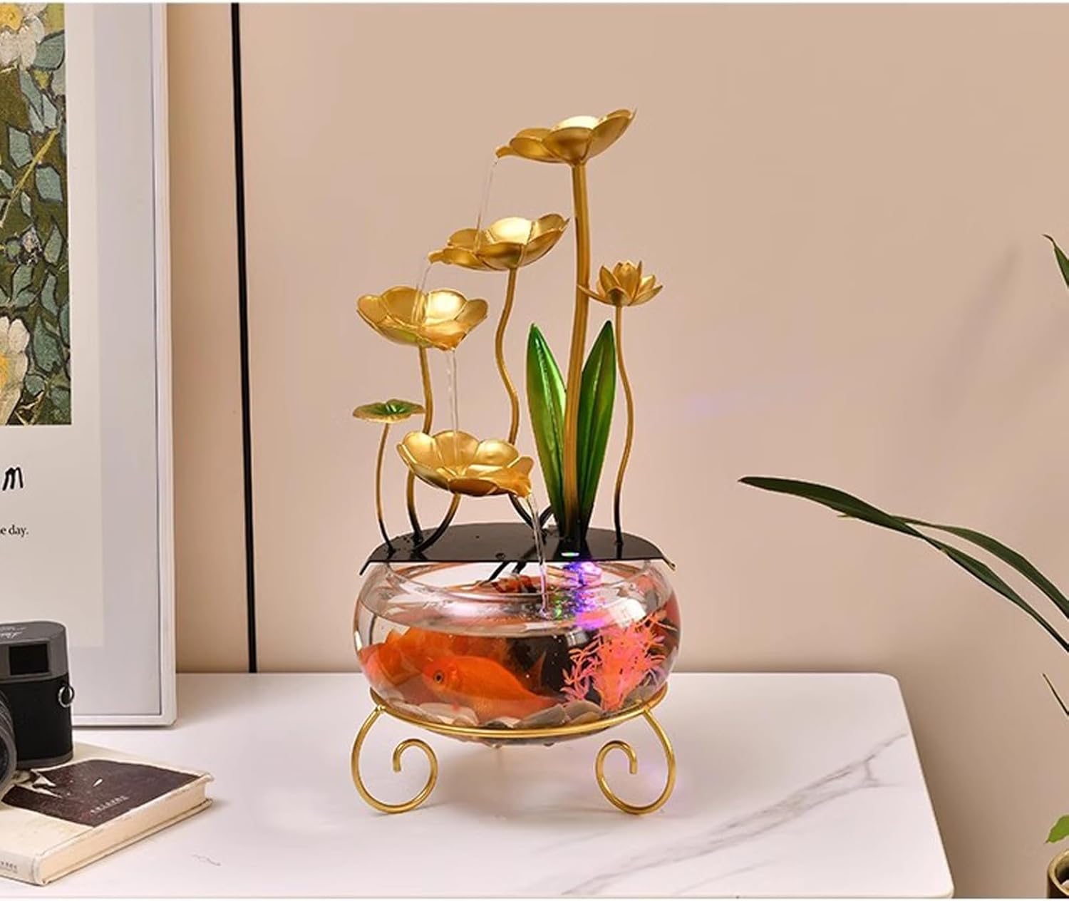 WAOCEO Tabletop Fountain Home Decoration Water Flow