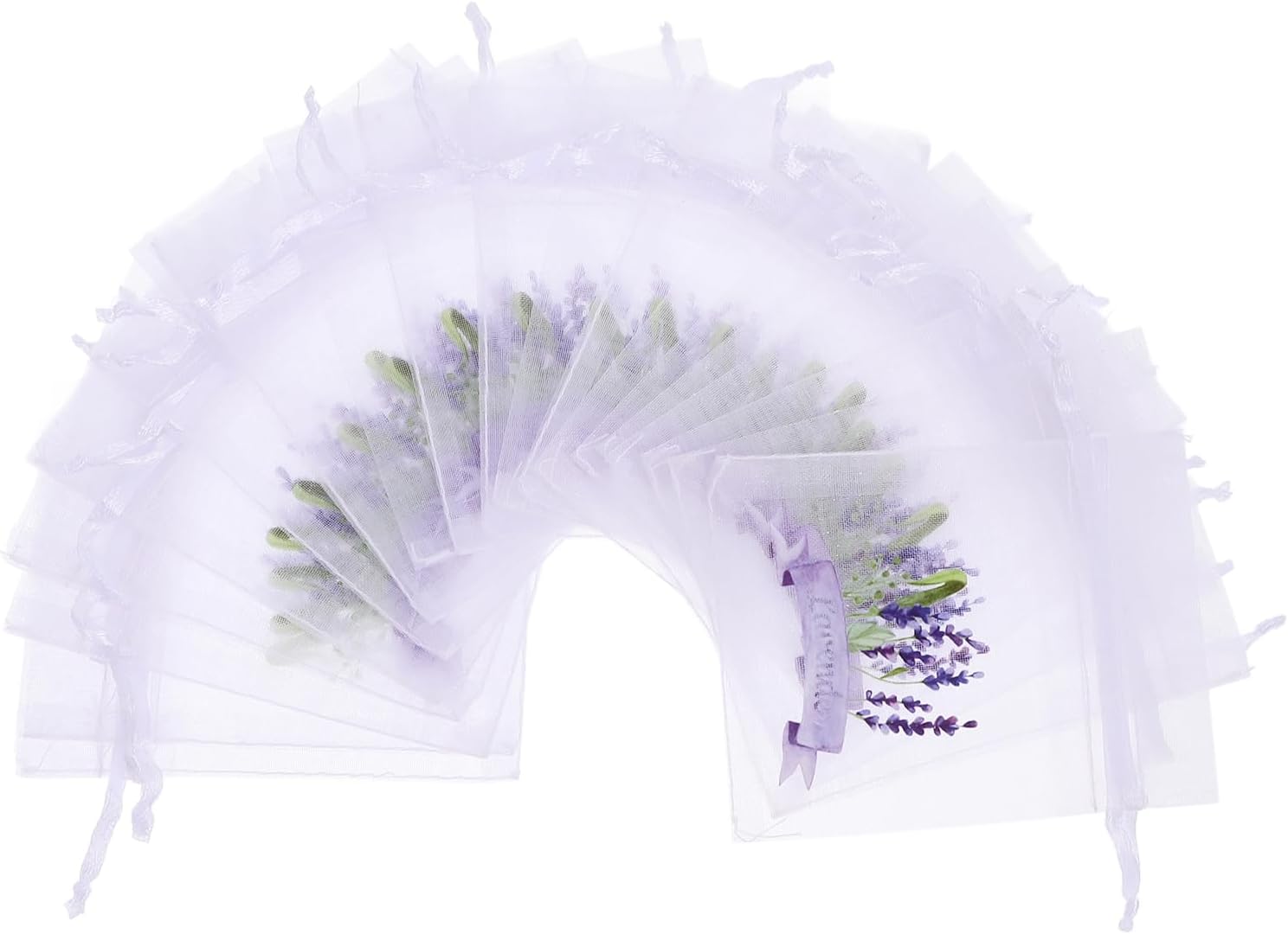 LUOZZY 20pcs Lavender Sachet Bags with Drawstring - White