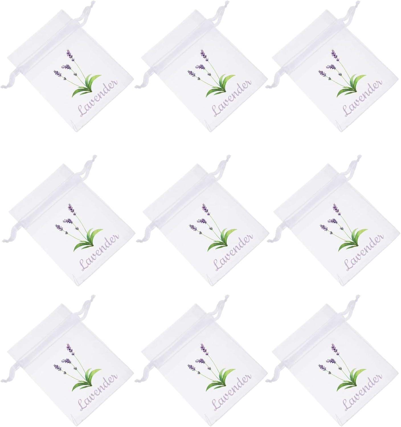20pcs Lavender Embroidered Organza Sachet Bags for Herbs Spices Jewelry