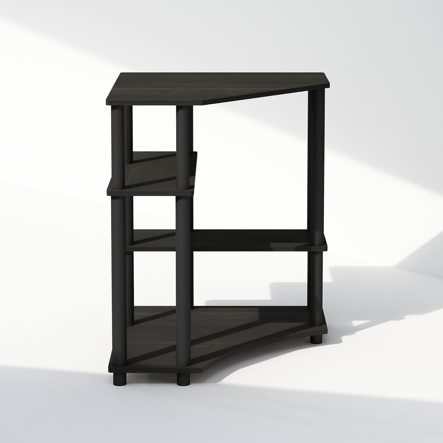 Furinno Turn-N-Tube Corner Shelf Display Bookshelf Espresso Black