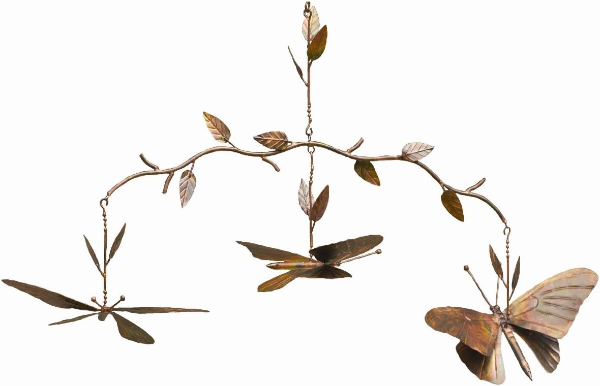Ancient Graffiti Butterfly Branch Mobile Flamed Copper