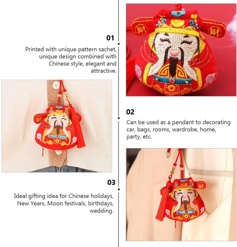 Totority 1pc Chinese Style Feng Shui Sachet Bag Hanging Ornament