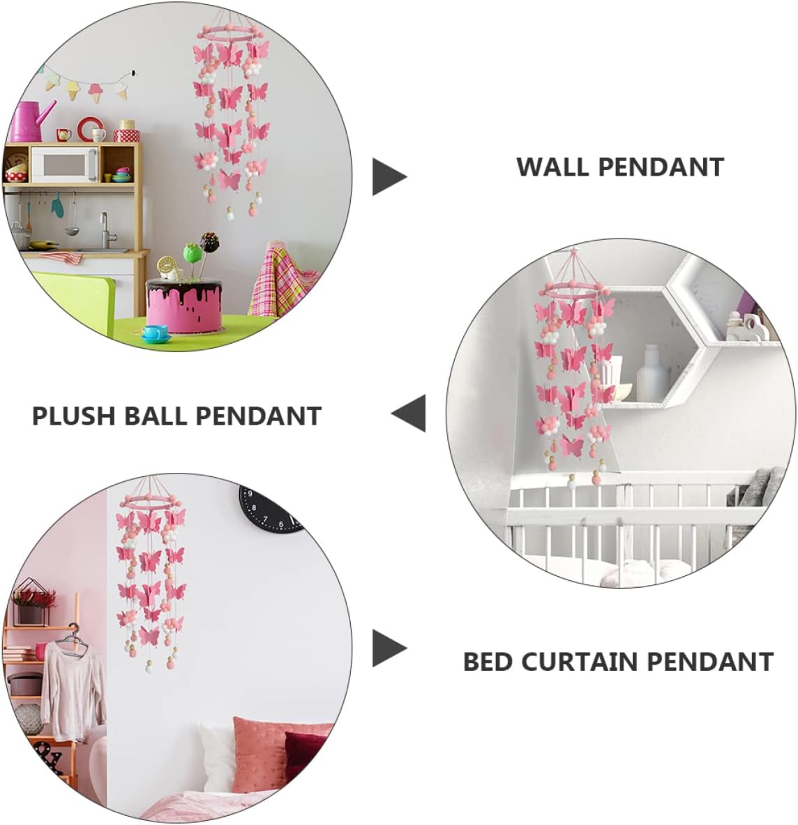 1pc Home Kids Plush Wall Hanging Butterfly Decoration