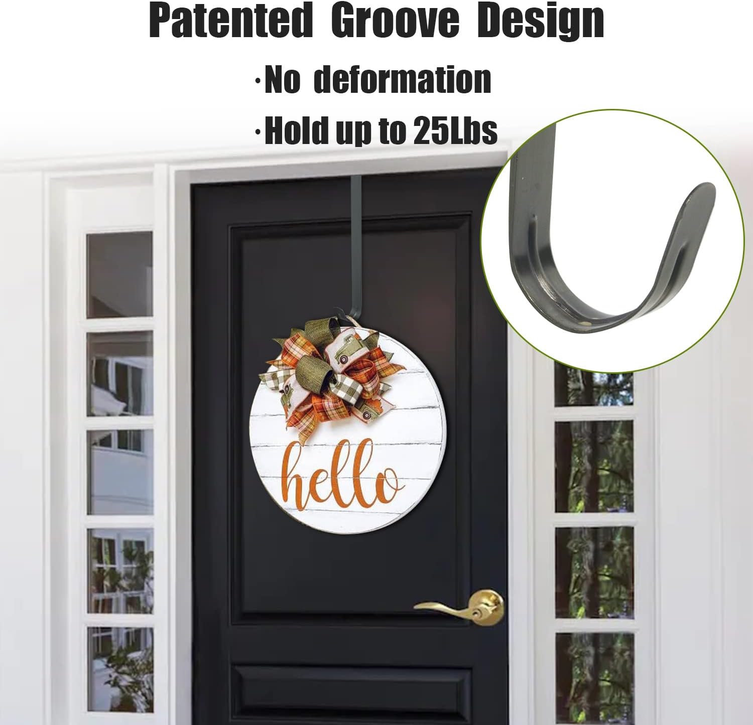 GameXcel 15 Inch Brass Wreath Hanger for Front Door