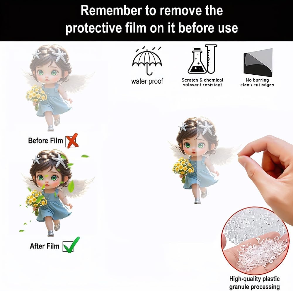 Crystal Effect Hanging Ornaments Set 4PCS Small Angel