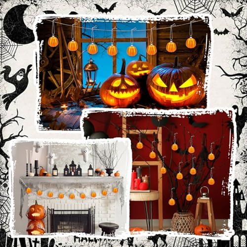 12 Pcs Thanksgiving Pumpkin Hanging Ornament for Fall Decorations