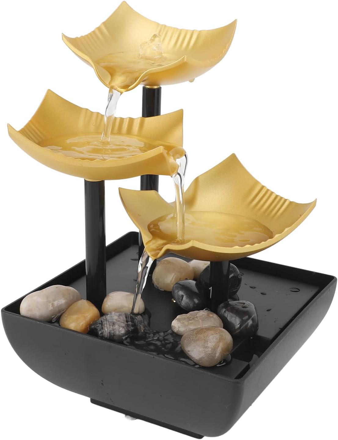 3 Tier Desktop Fountain with LED USB Power for Home Office