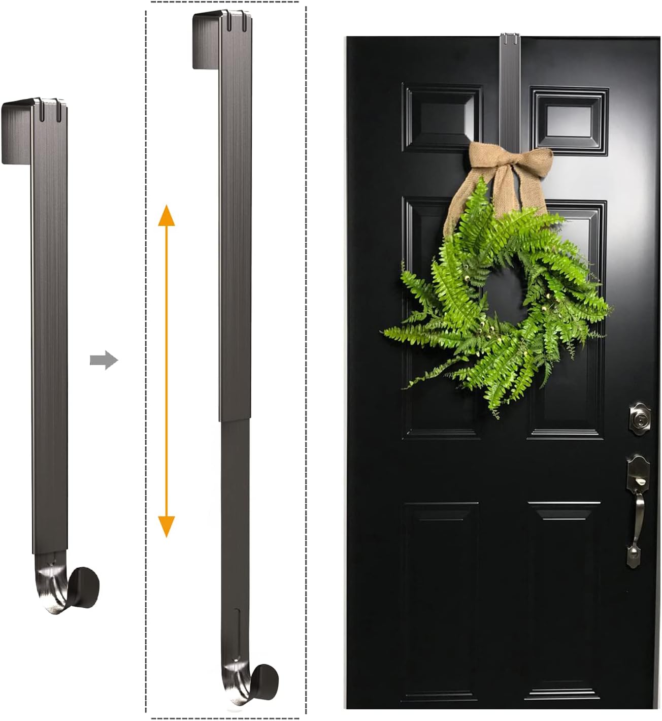 Adjustable Wreath Hanger for Door 20lbs Capacity