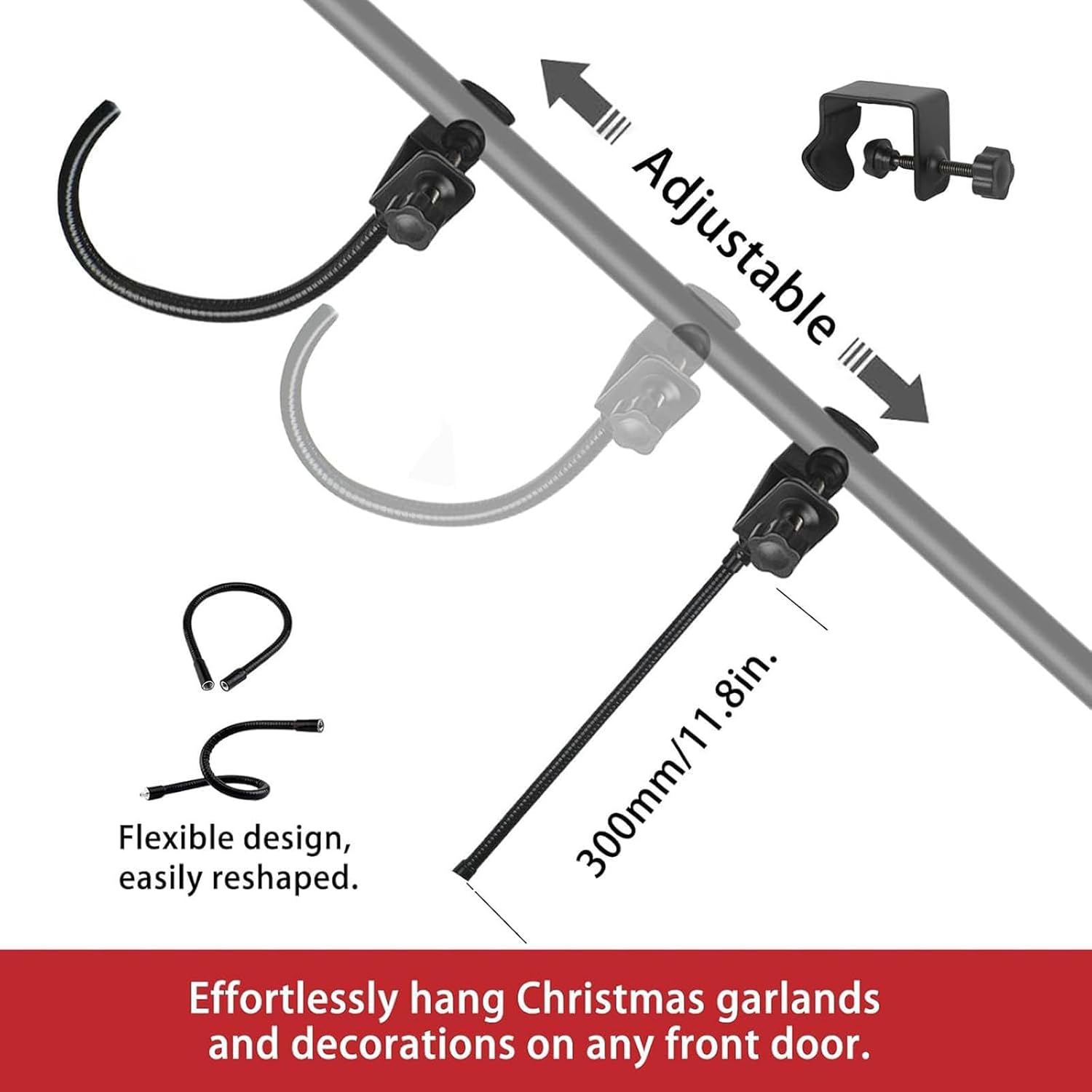 Adjustable Garland Hanger for Front Door No Screws No Damage
