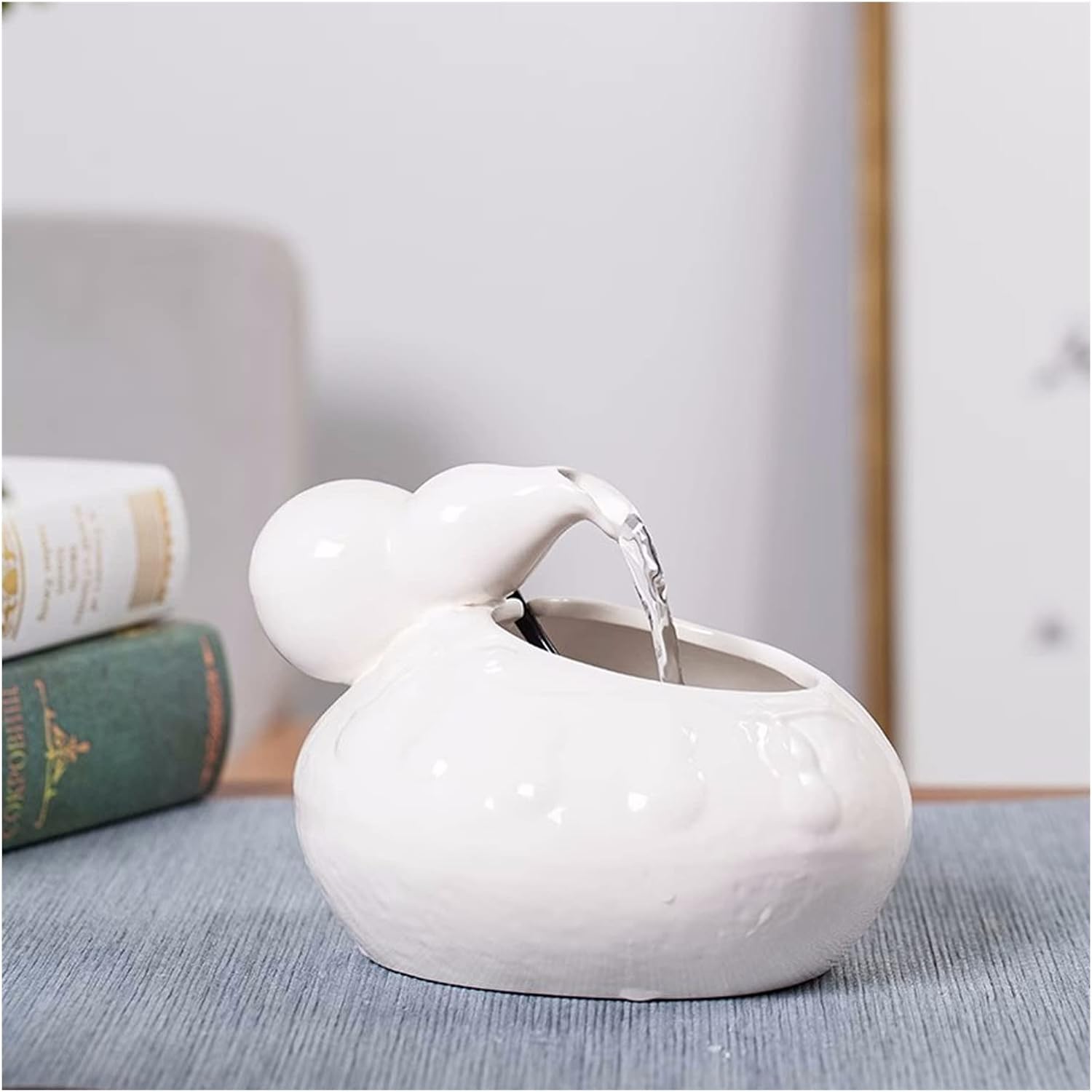 HEXEH Mini Ceramic Tabletop Fountain with Zen Style