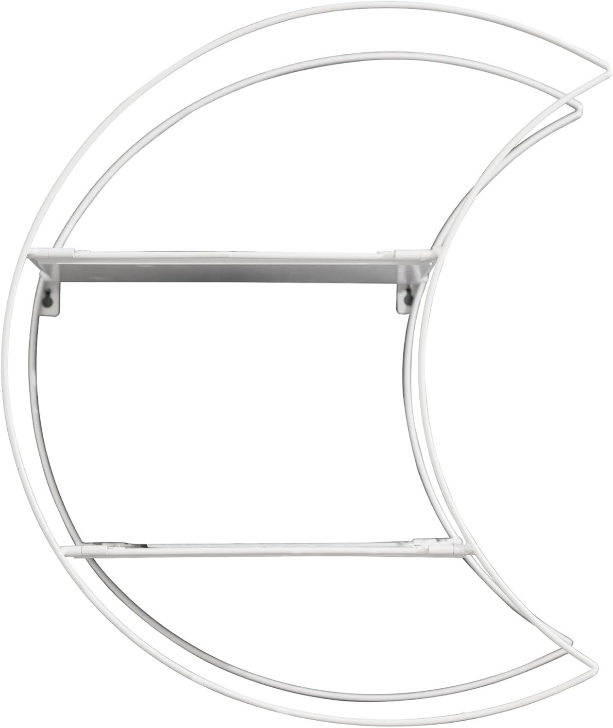 Urban Lifestyle 2-Tier Floating Shelf with Crescent Moon Design
